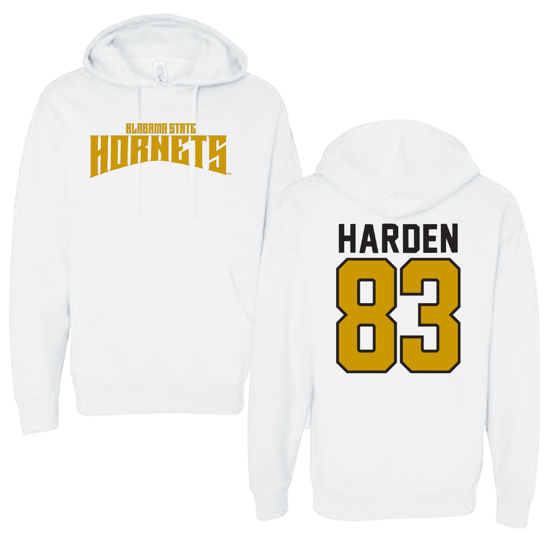 Alabama State University Football White Classic Hoodie - #83 Derick Harden