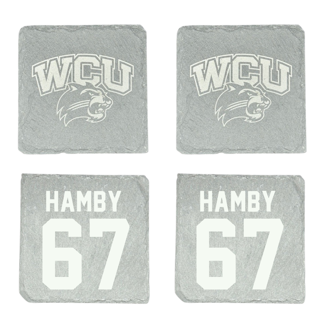 Western Carolina University Football Stone Coaster (4 Pack)  - #67 Steven Hamby