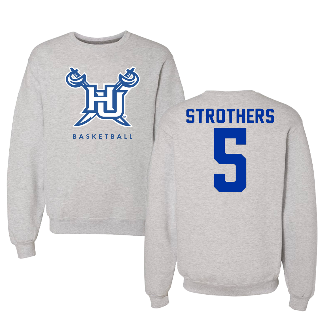 Hampton University Basketball Gray Crewneck - #5 Etienne Strothers