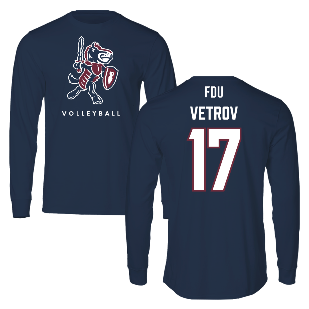 Fairleigh Dickinson University-Metropolitan Campus Volleyball Navy Long Sleeve - #17 Artem Vetrov