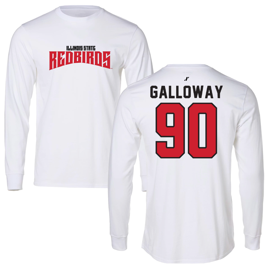 Illinois State University Football White Classic Performance Long Sleeve - #90 Greg Galloway