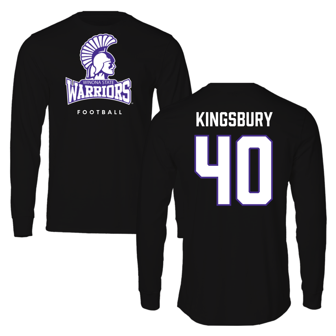 Winona State University Football Black Long Sleeve - #40 Ben Kingsbury