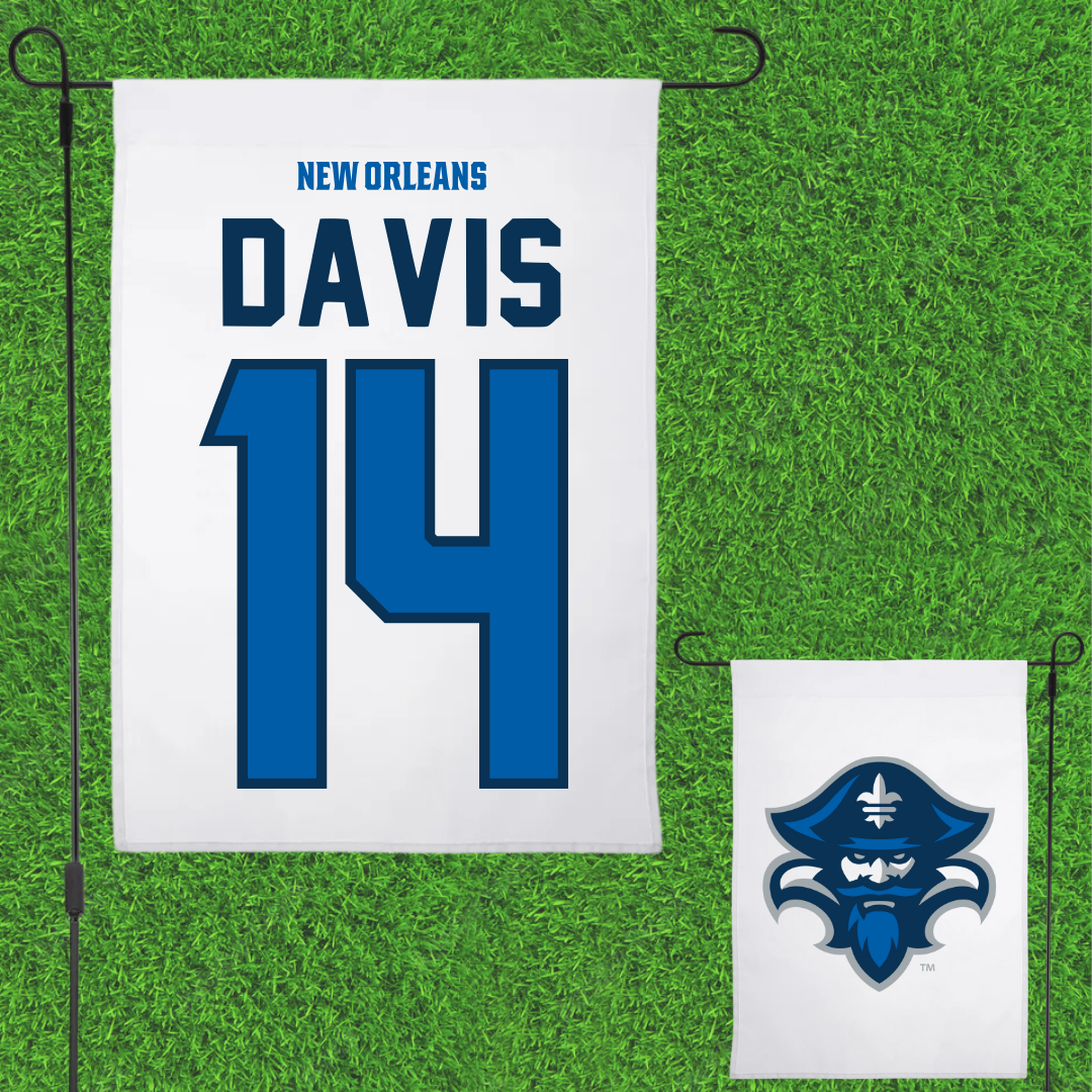 University of New Orleans Basketball White Garden Flag - #14 Kyla Davis