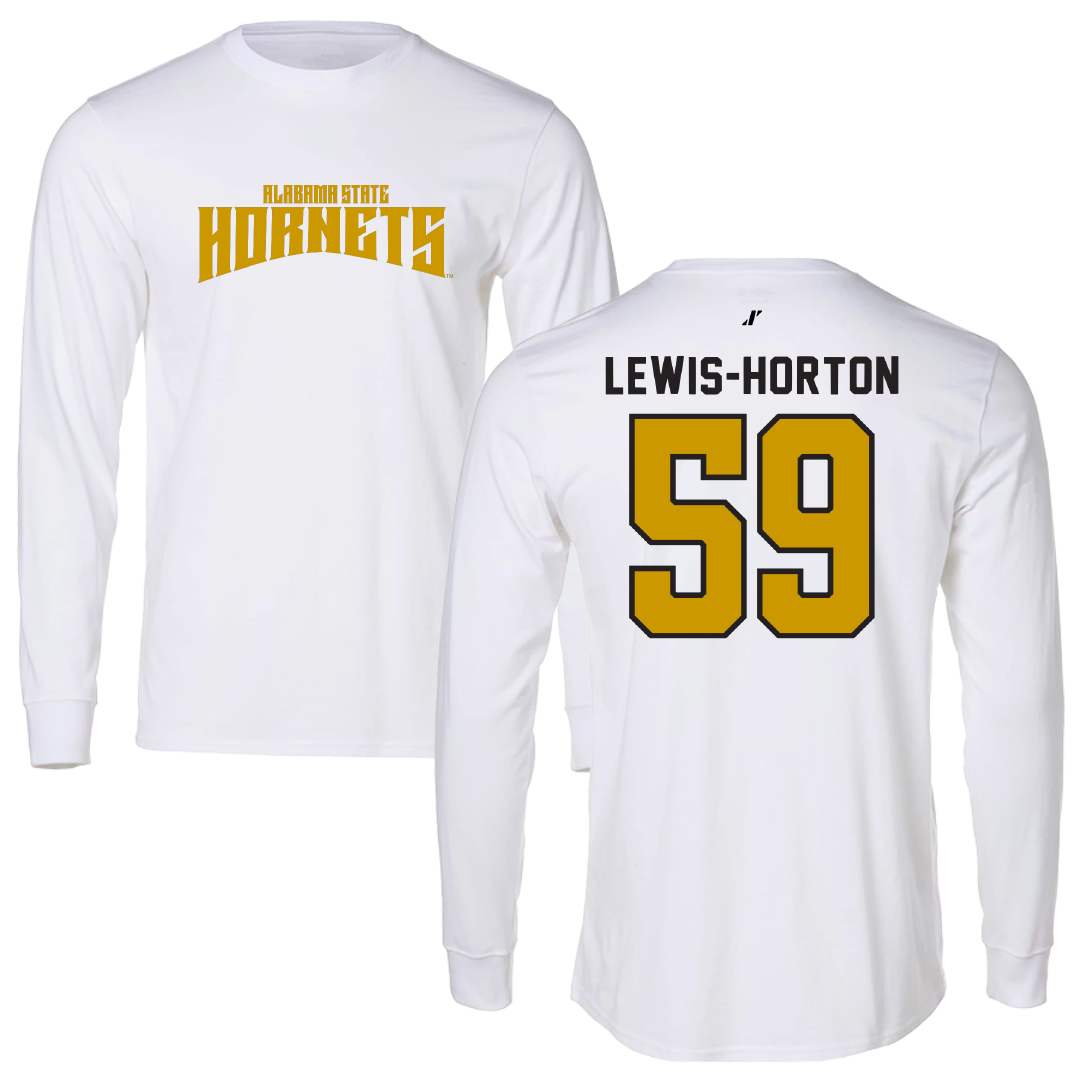 Alabama State University Football White Classic Long Sleeve - #59 Jaland Lewis-Horton