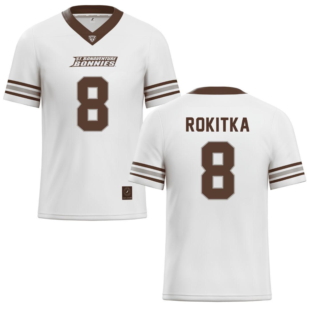 St. Bonaventure University White Lacrosse Jersey - #8 Katelyn Rokitka