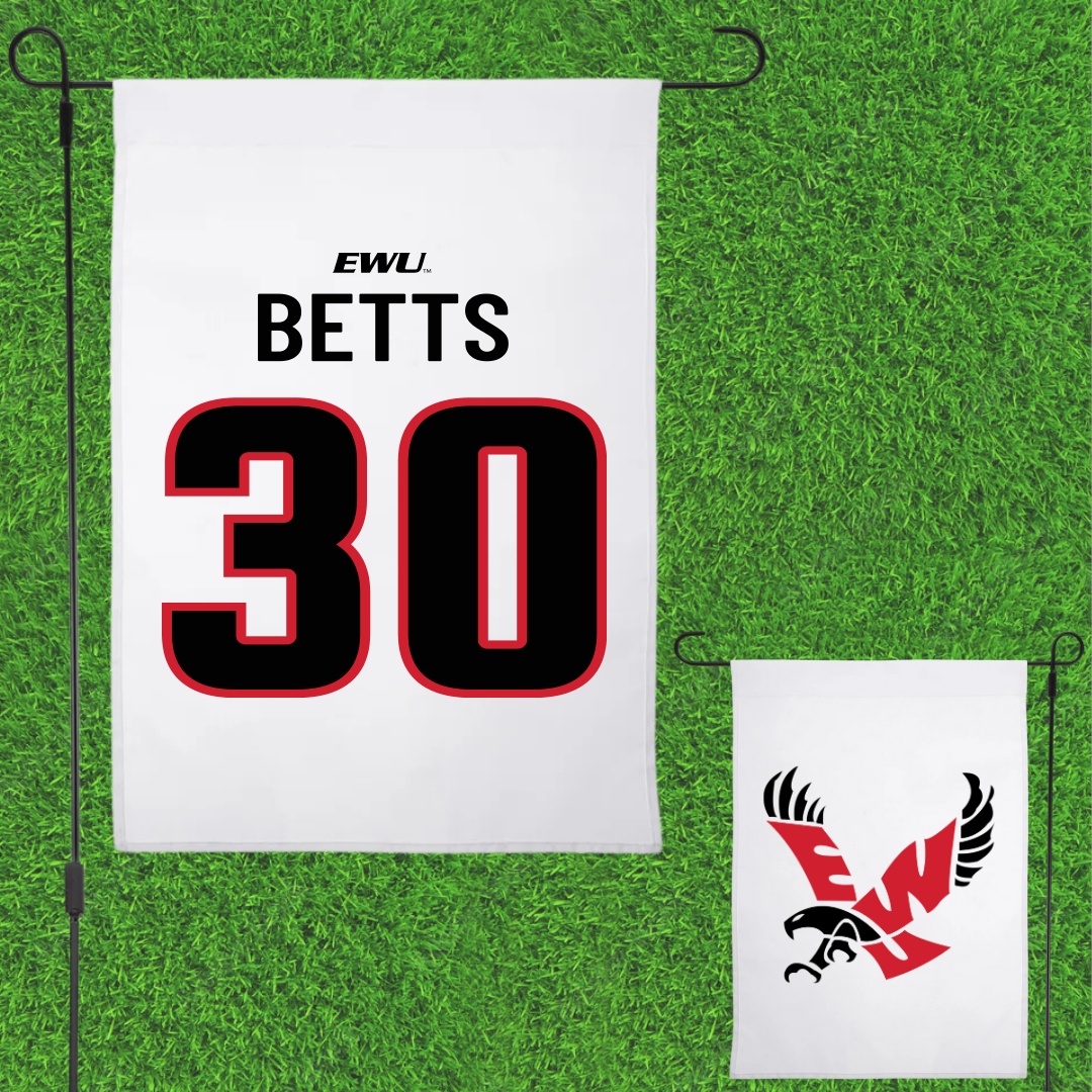 Eastern Washington University Football White Garden Flag - #30 Talon Betts
