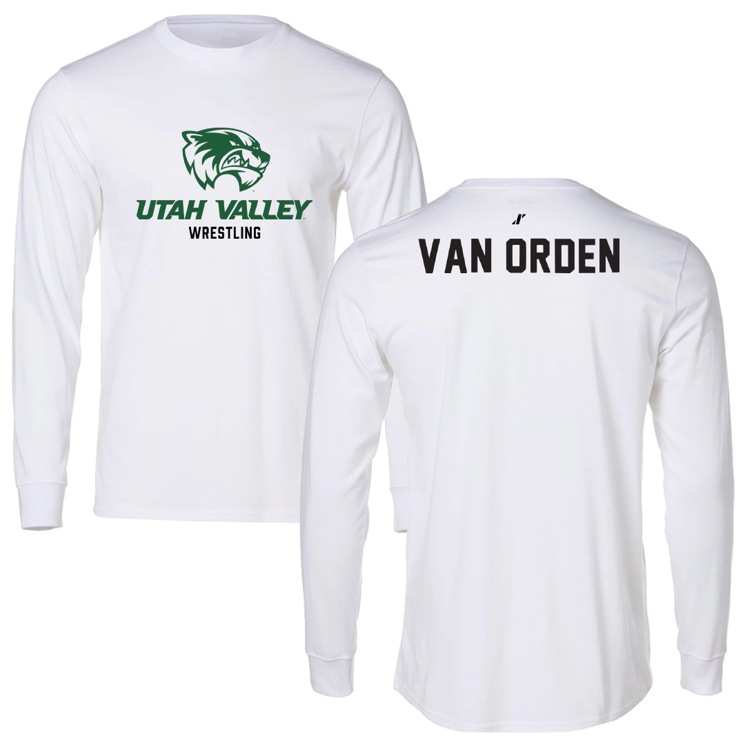 Utah Valley University Wrestling White Classic Performance Long Sleeve - Luke Van Orden