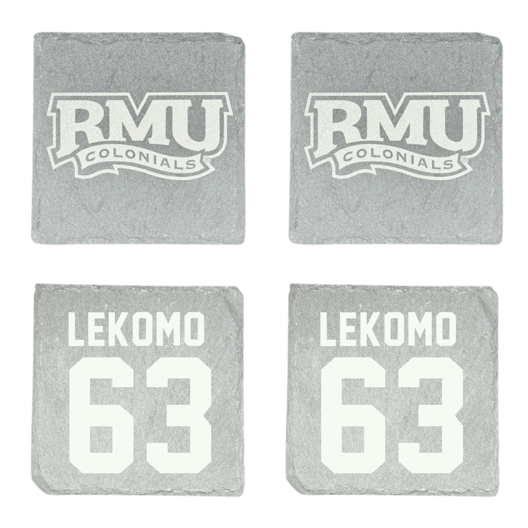 Robert Morris University Football Stone Coaster (4 Pack)  - #63 Yann Lekomo