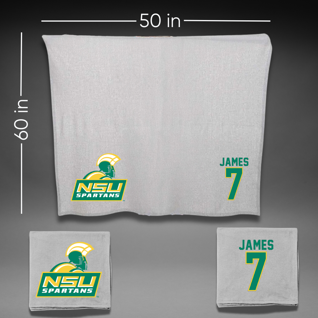 Norfolk State University Football Gray Blanket - #7 Nolan James