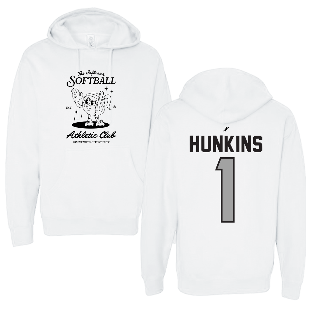 Softball White Influxer Athletic Club Hoodie - #1 Reese Hunkins