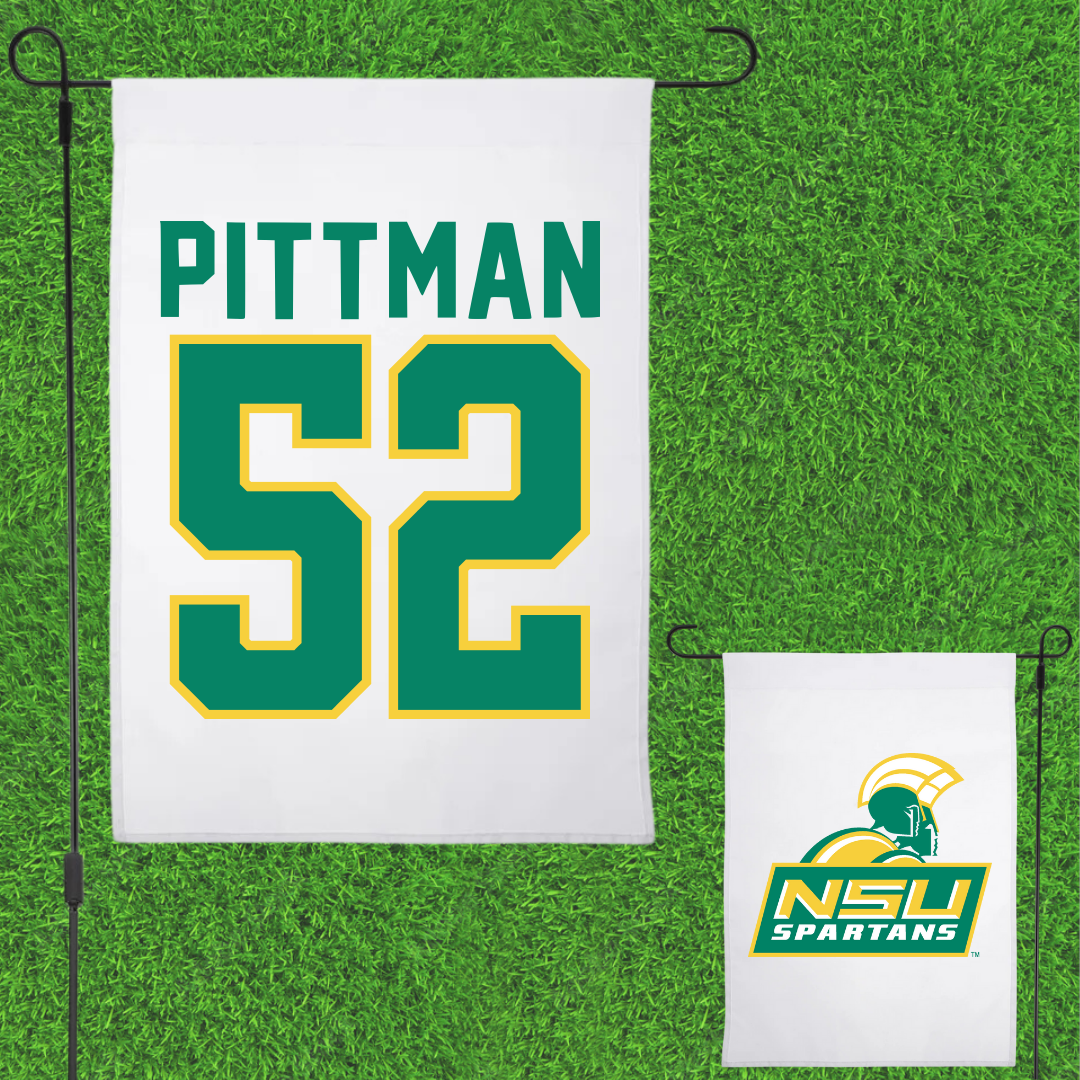 Norfolk State University Football White Garden Flag - #52 Austin Pittman