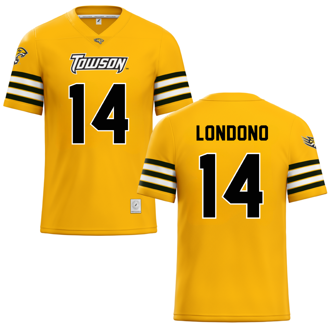 Towson University Gold Football Jersey - #14 Lukkas Londono