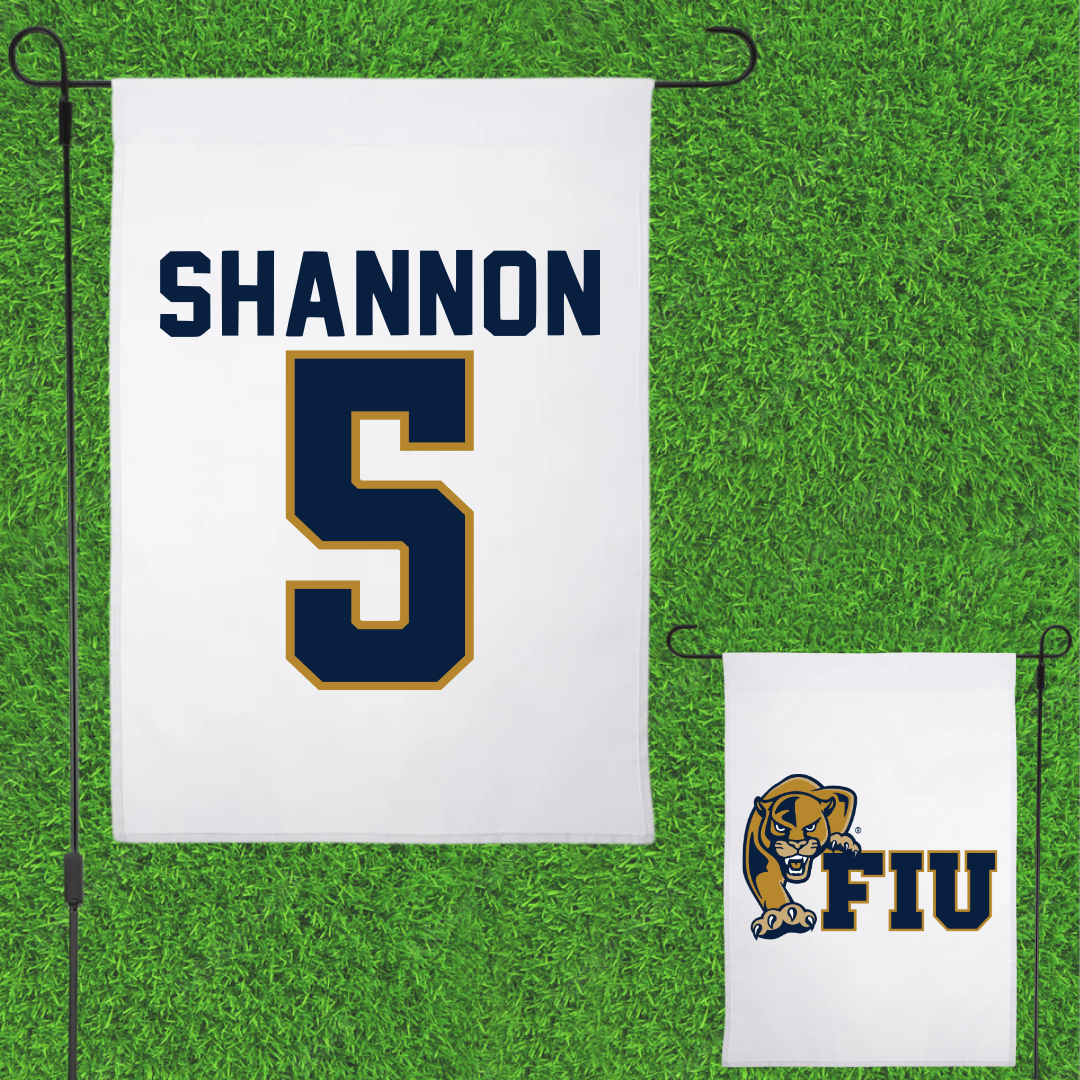 Florida International University Football White Garden Flag - #5 Steven Shannon