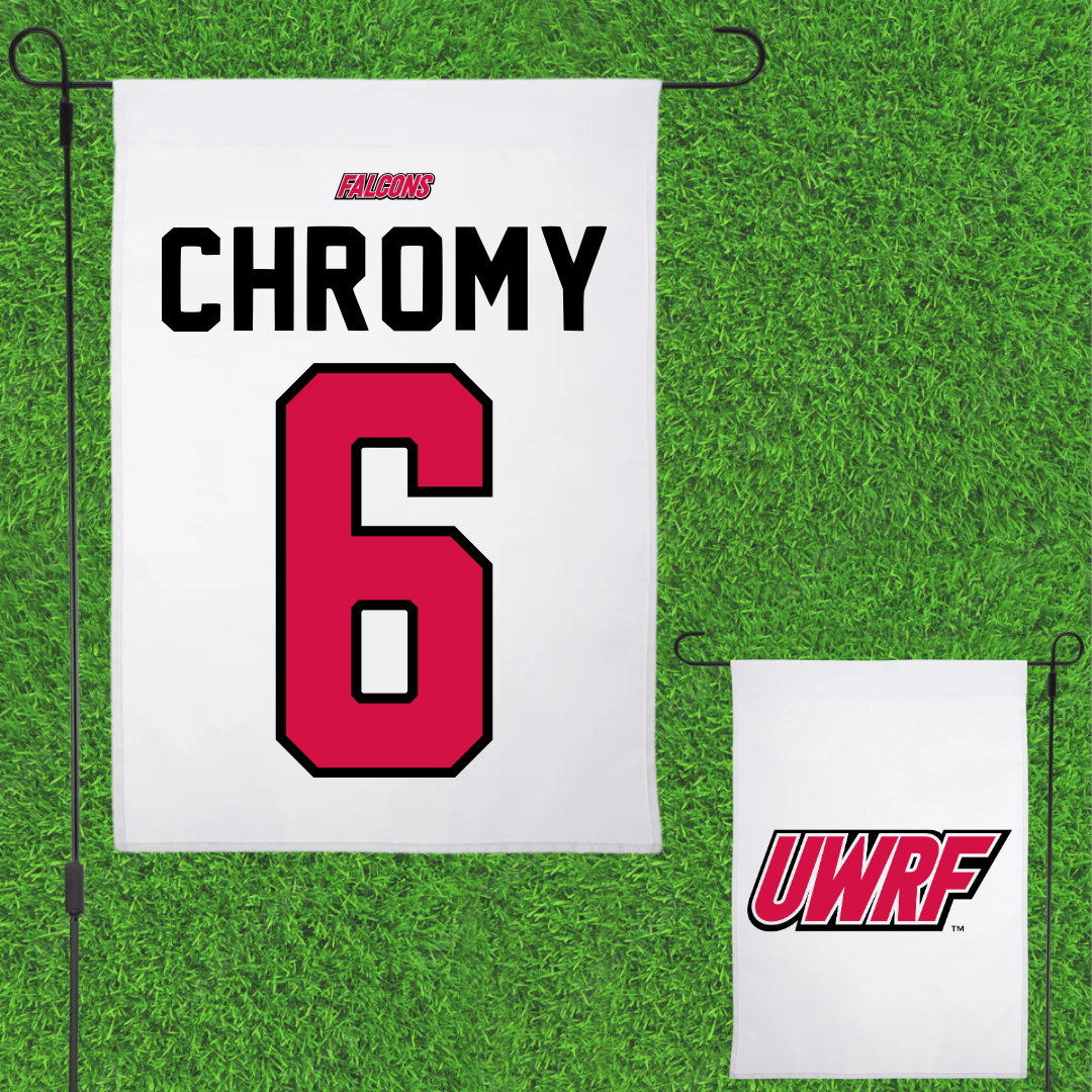 University of Wisconsin-River Falls Football White Garden Flag - #6 Ethan Chromy