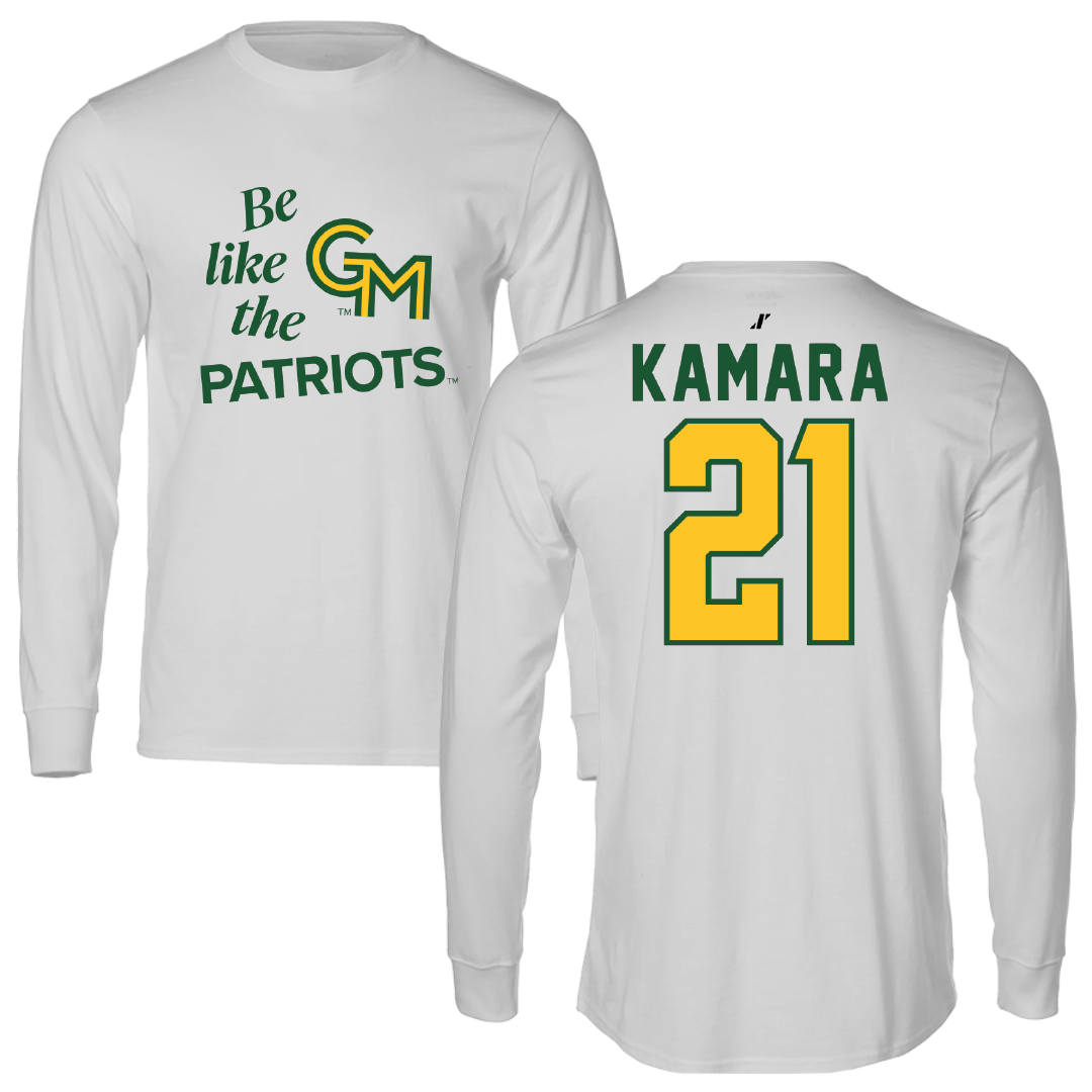 George Mason University Soccer Light Gray Be Like Us Performance Long Sleeve - #21 Abdul Kamara