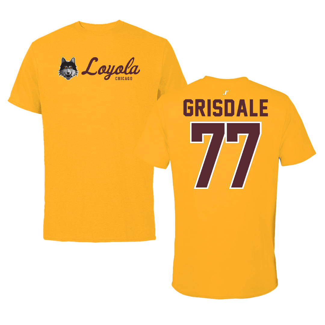 Loyola University-Chicago Soccer Gold General Performance Tee - #77 Faith Grisdale