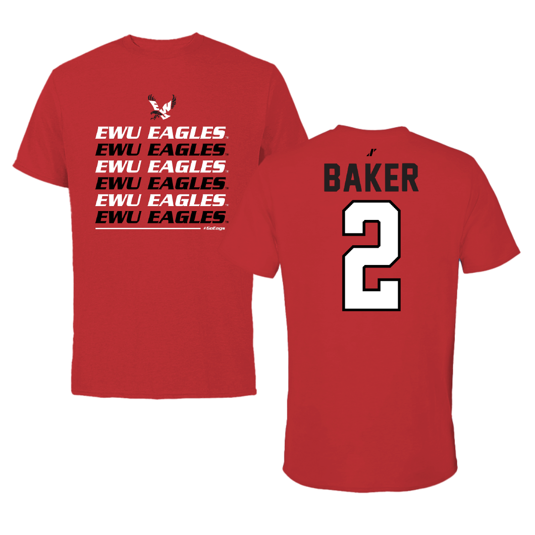 Eastern Washington University Soccer Red General Performance Tee - #2 Lyric Baker