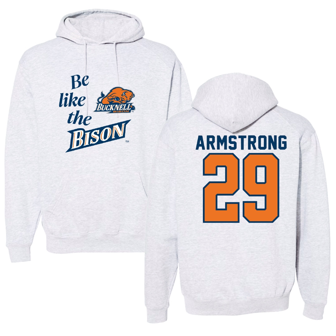 Bucknell University Lacrosse Light Gray Be Like Us Hoodie - #29 Thomas Armstrong