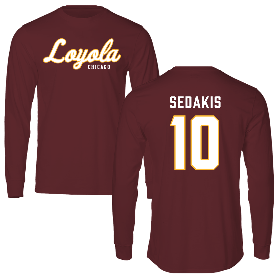 Loyola University-Chicago Softball Maroon Long Sleeve - #10 Liz Sedakis