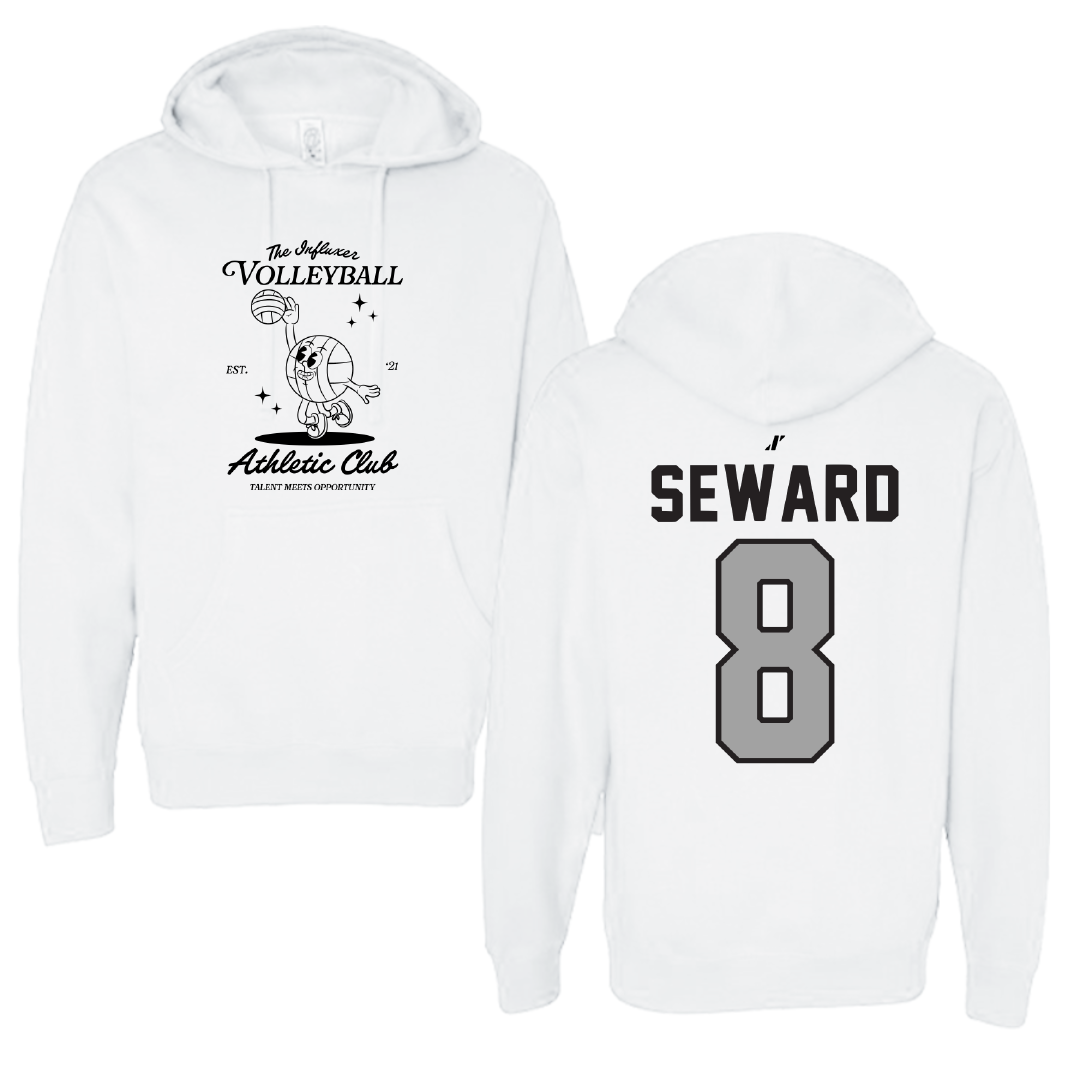 Volleyball White Influxer Athletic Club Hoodie - #8 Jamie Seward