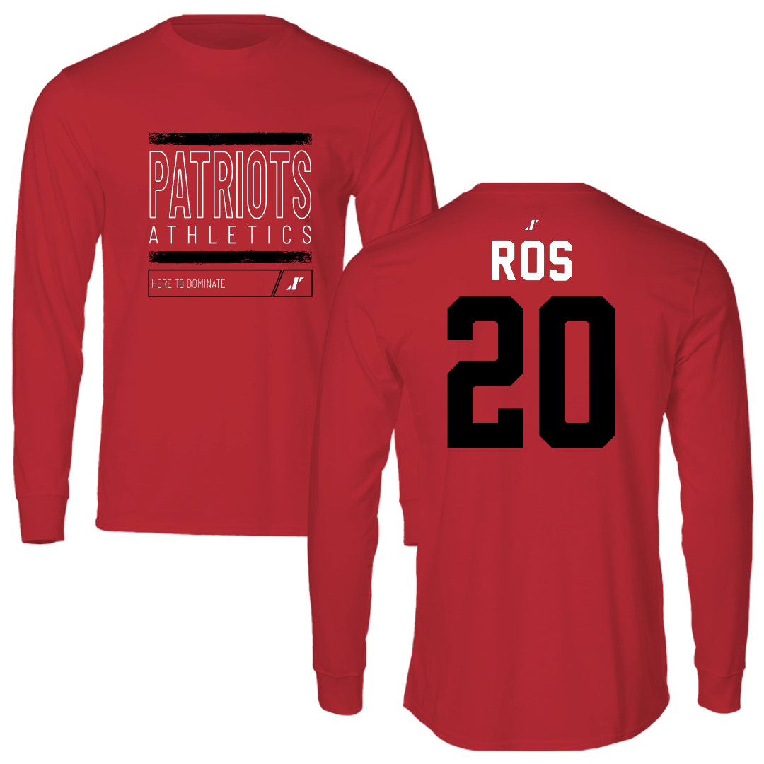 Dallas Baptist University Ice Hockey Red Dominate Long Sleeve - #20 Marley Ros