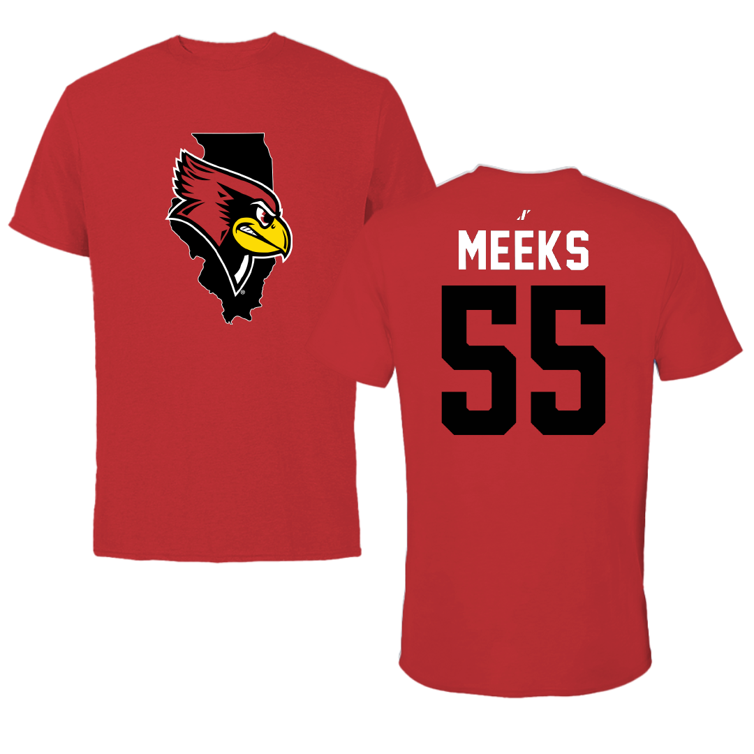 Illinois State University Softball Red State Tee - #55 Hannah Meeks