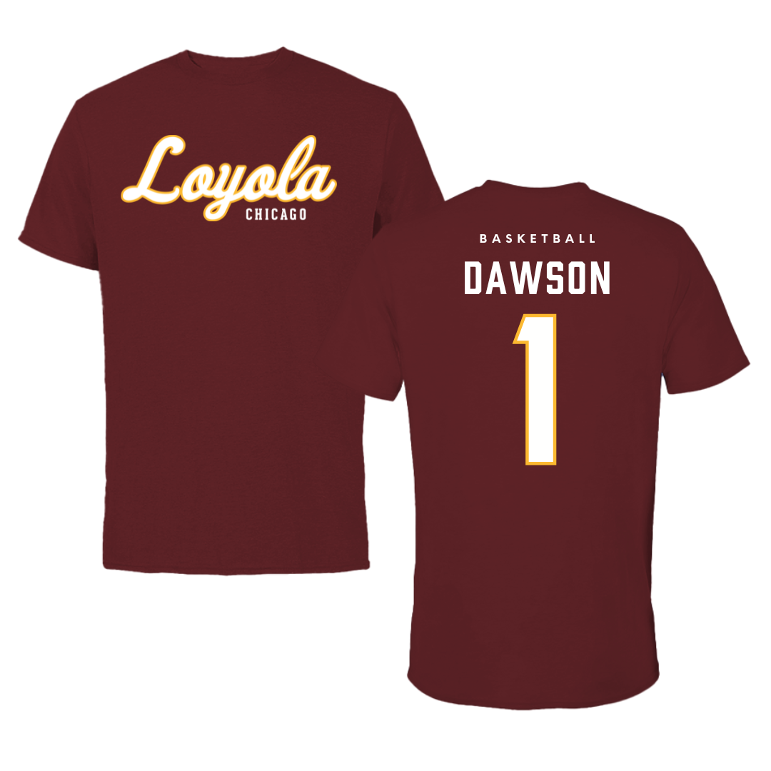 Loyola University-Chicago Basketball Maroon Loyola Performance Tee - #1 Jayden Dawson