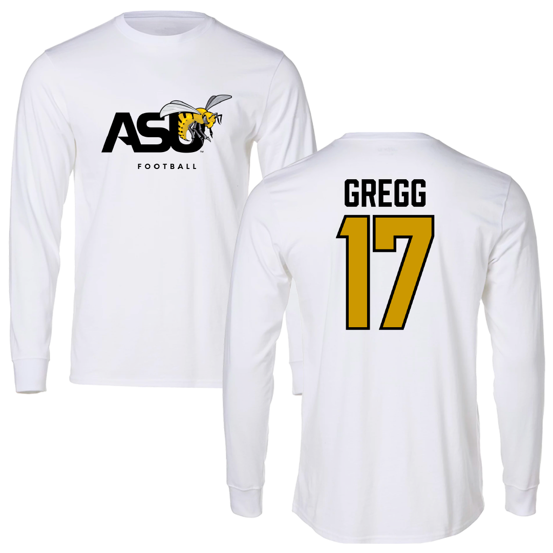 Alabama State University Football White Long Sleeve - #17 Asa Gregg