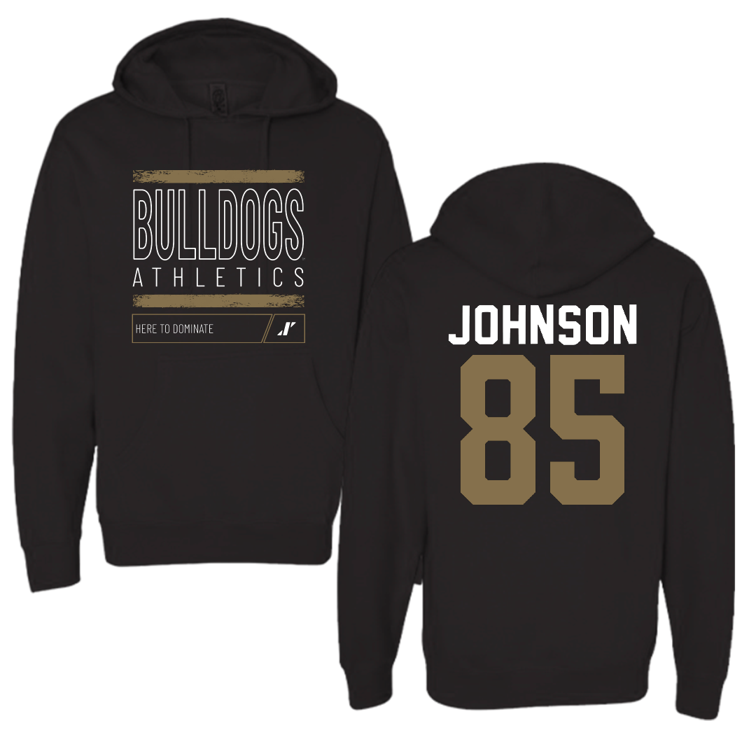 Bryant University Football Black Dominate Hoodie - #85 Patrick Johnson