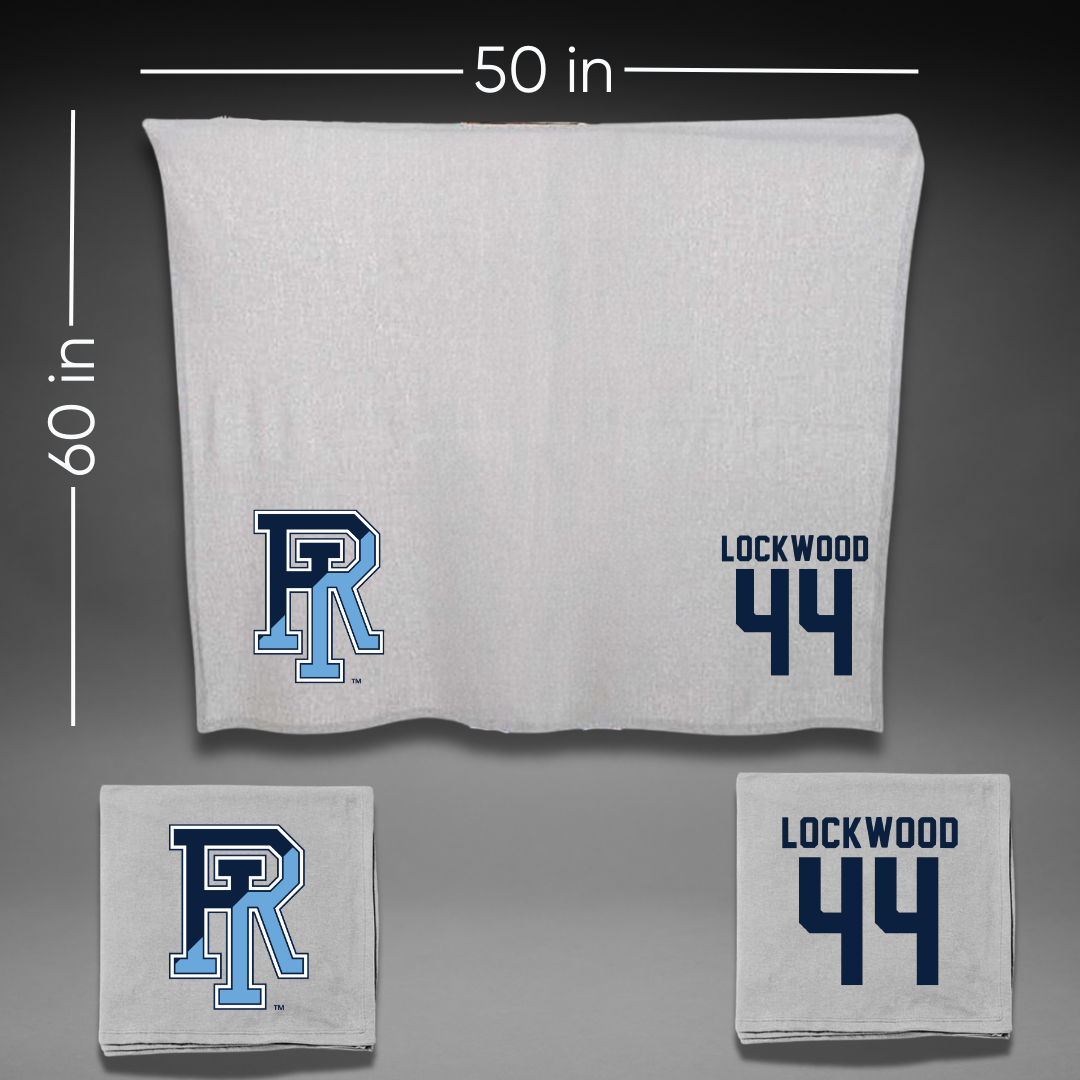 University of Rhode Island Lacrosse Gray Blanket - #44 Zoe Lockwood