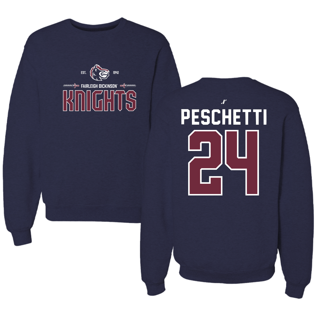 Fairleigh Dickinson University-Metropolitan Campus Soccer Navy General Crewneck - #24 Daniela Peschetti