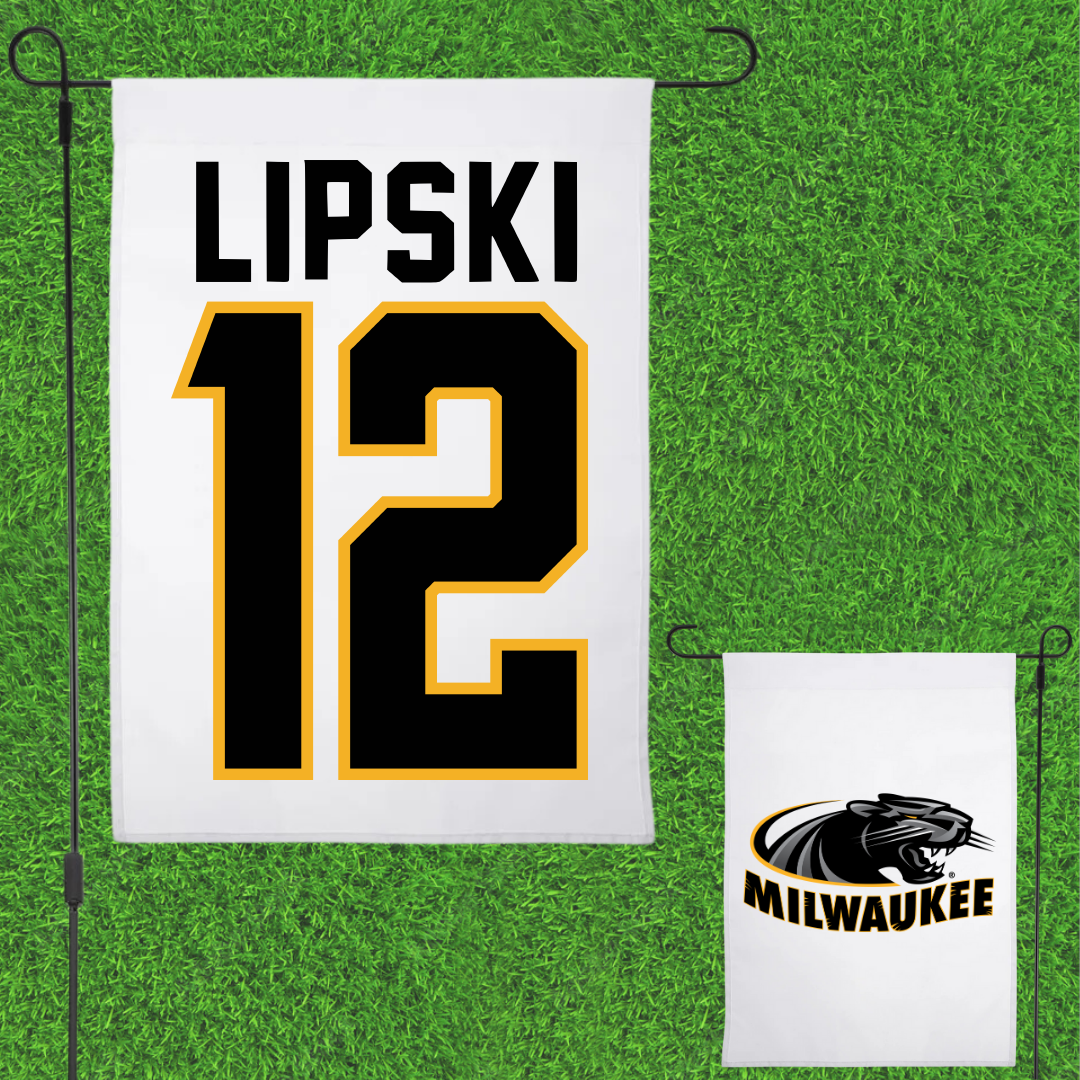 University of Wisconsin-Milwaukee Volleyball White Garden Flag - #12 Bella Lipski