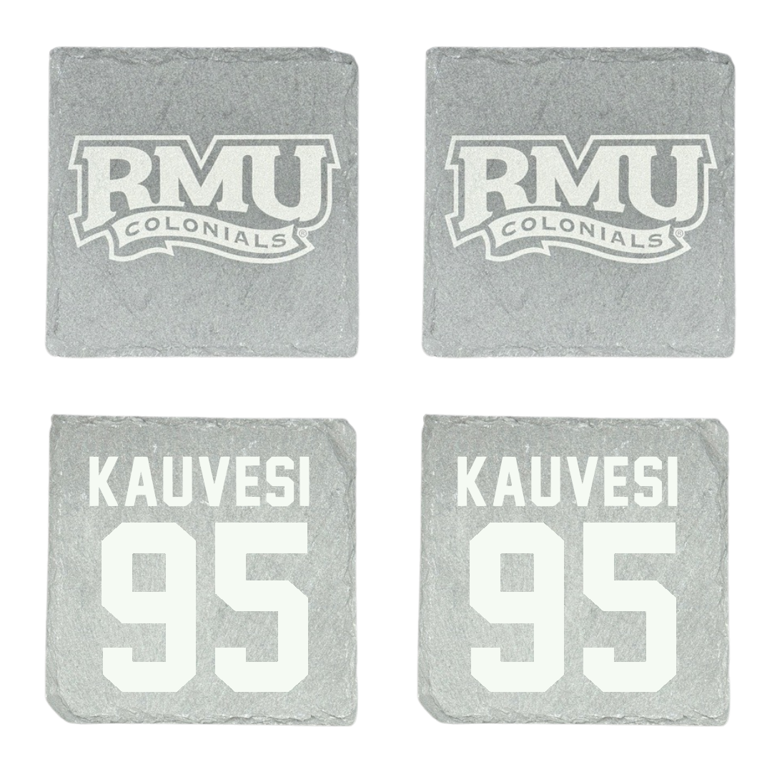 Robert Morris University Football Stone Coaster (4 Pack)  - #95 Josh Kauvesi