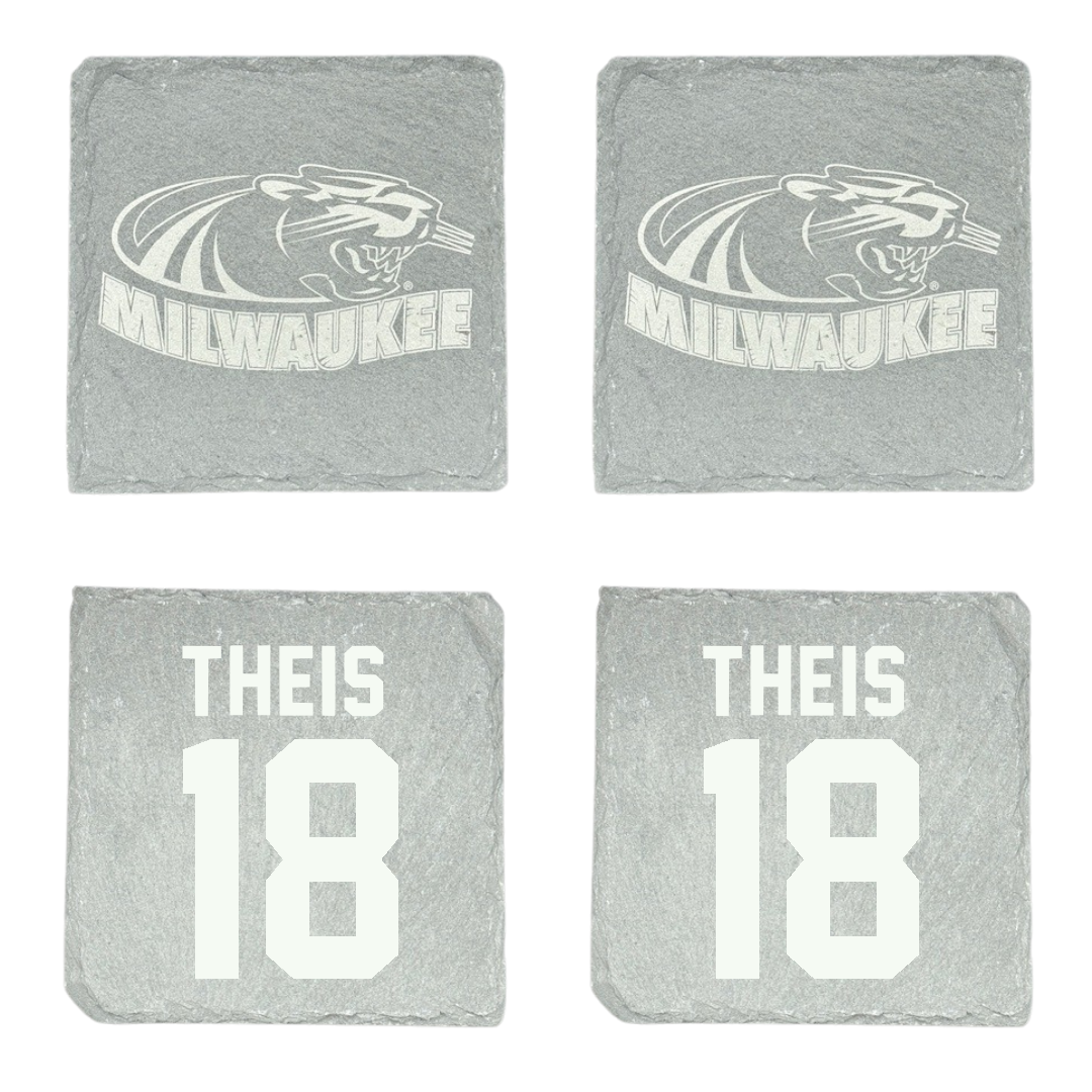 University of Wisconsin-Milwaukee Baseball Stone Coaster (4 Pack)  - #18 Gavin Theis