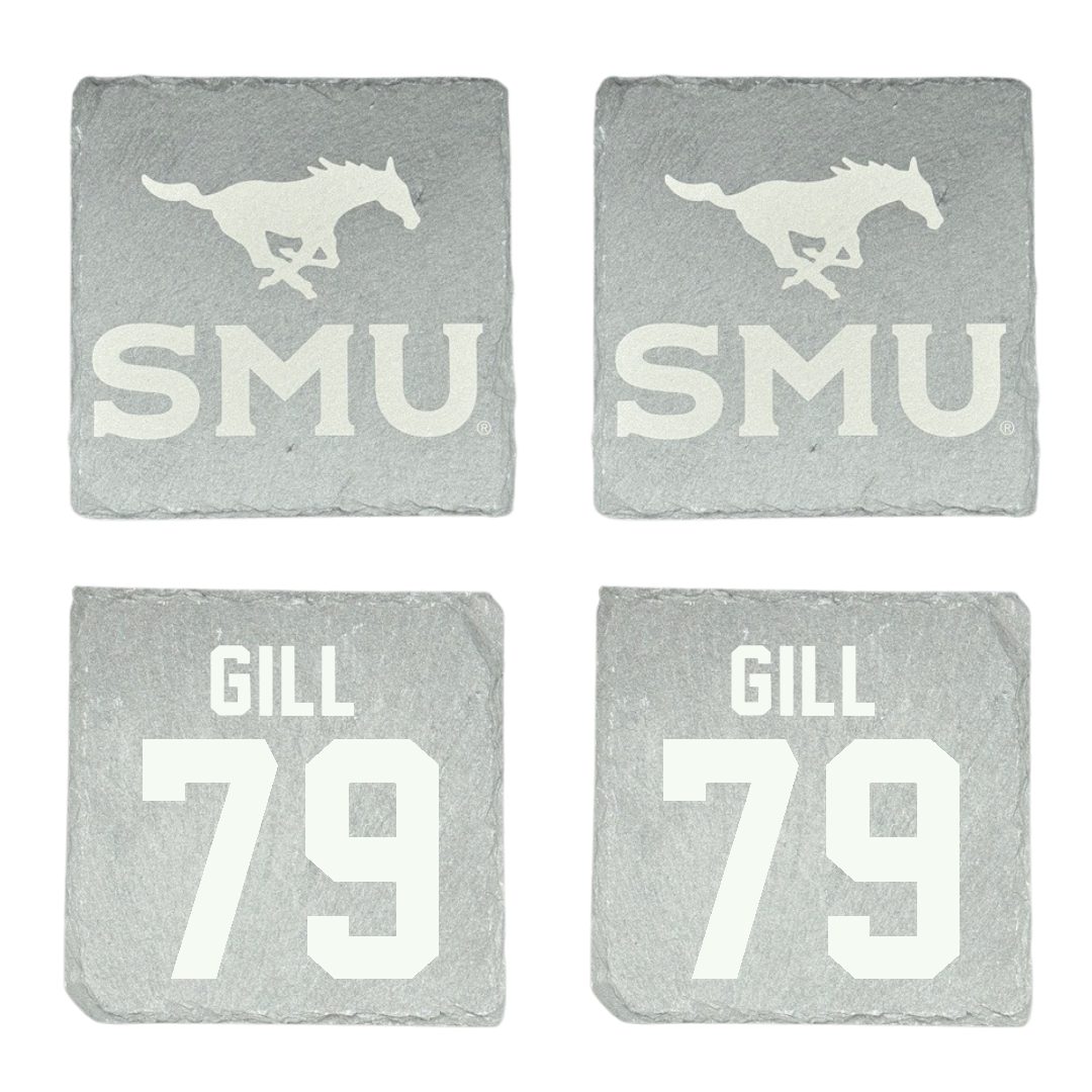 Southern Methodist University Football Stone Coaster (4 Pack)  - #79 Reagan Gill