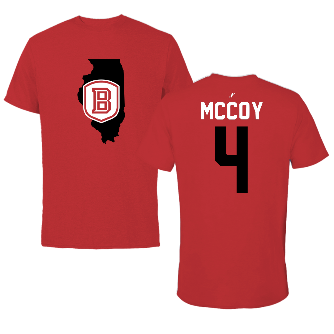 Bradley University Softball Red State Tee - #4 Kierston McCoy