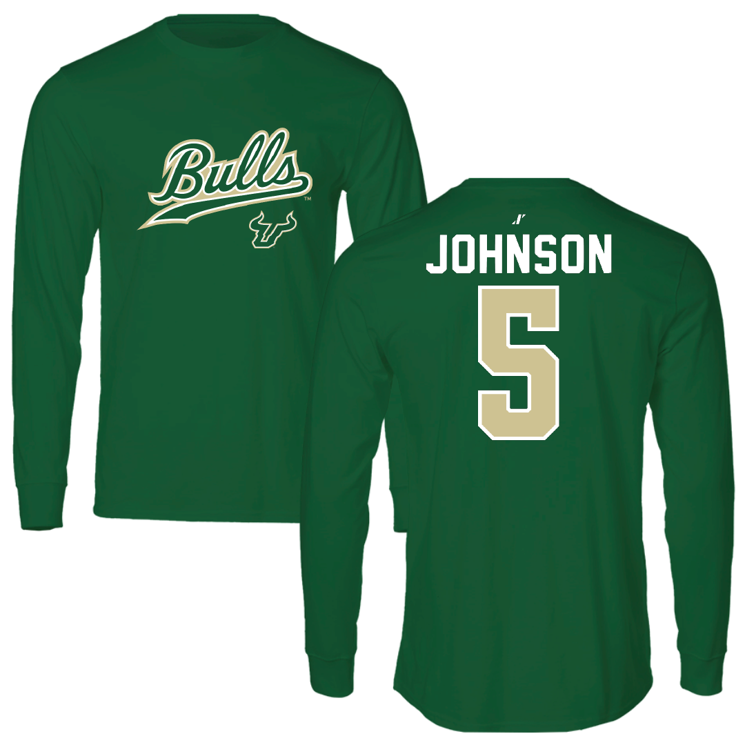 University of South Florida Volleyball Green General Performance Long Sleeve - #5 Tatiana Johnson