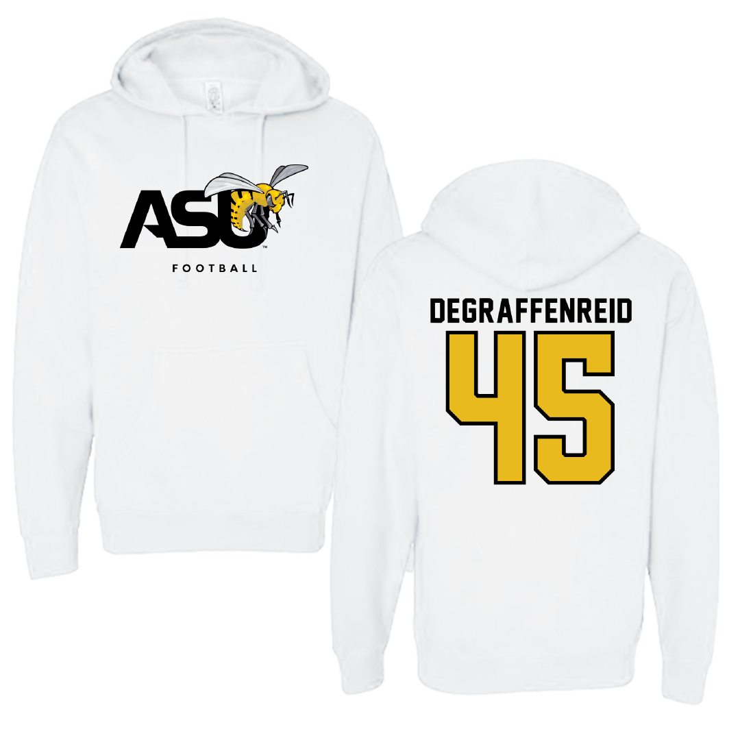 Alabama State University Football White ASU Hoodie - #45 Grant DeGraffenreid