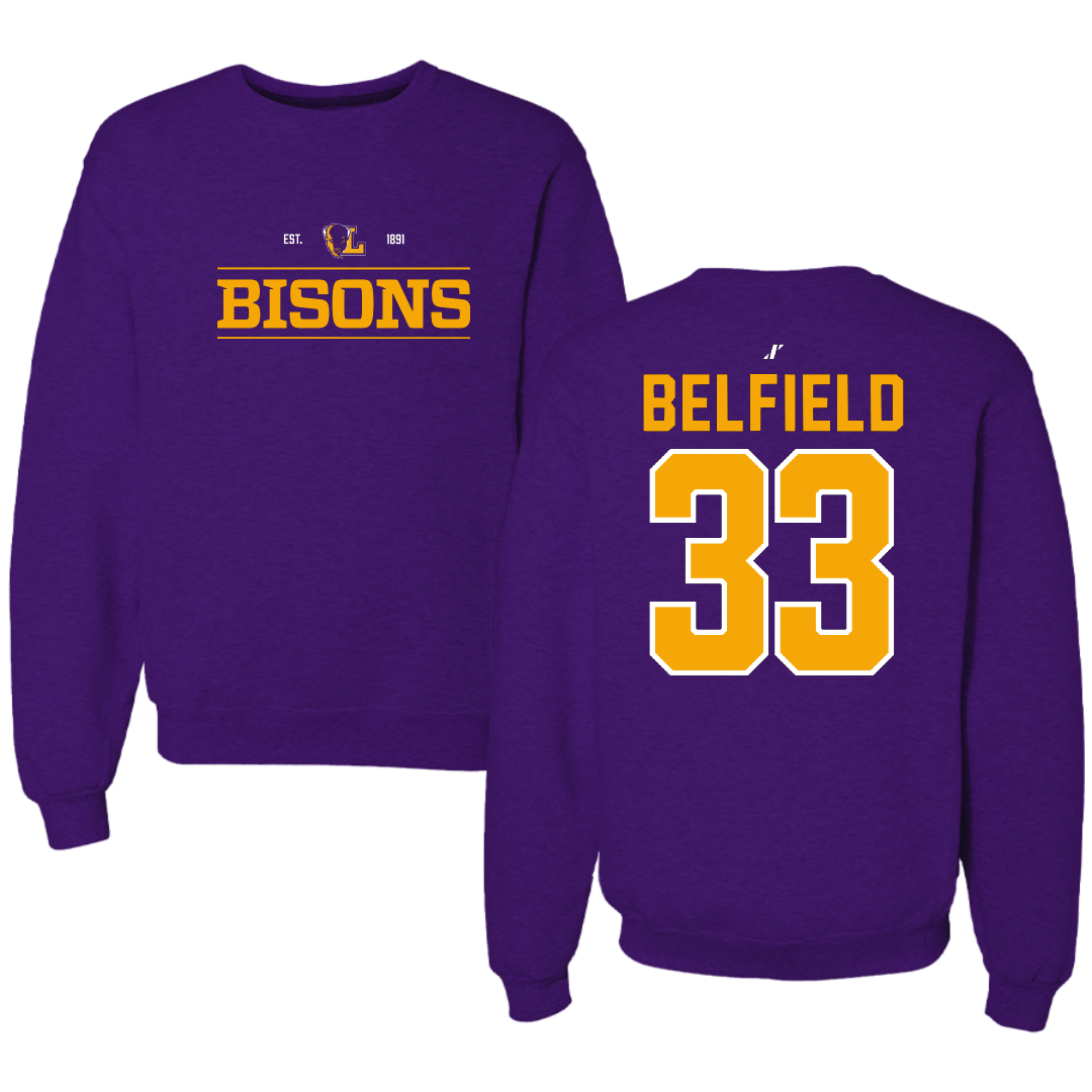 Lipscomb University Softball Purple General Crewneck - #33 Kaylyn Belfield