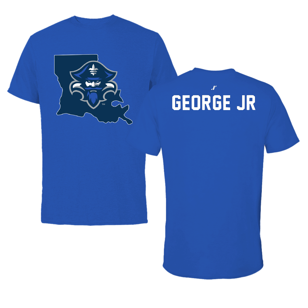 University of New Orleans TF and XC Blue State Tee - Darryl George Jr