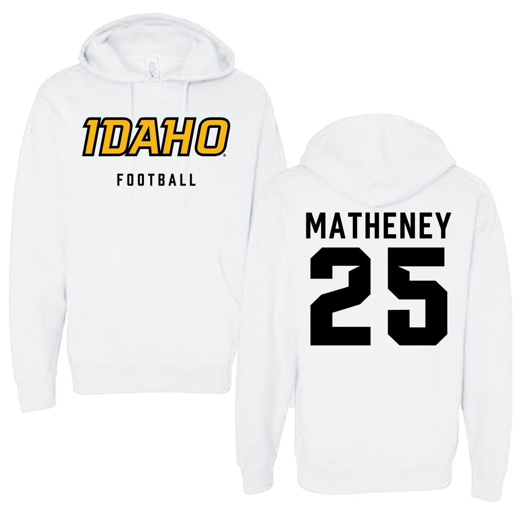 University of Idaho Football White Idaho Hoodie - #25 Carlos Matheney