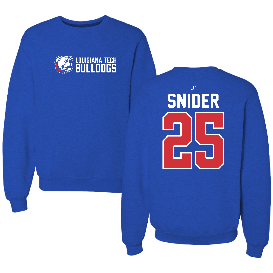 Louisiana Tech University Baseball Blue General Crewneck - #25 William Snider