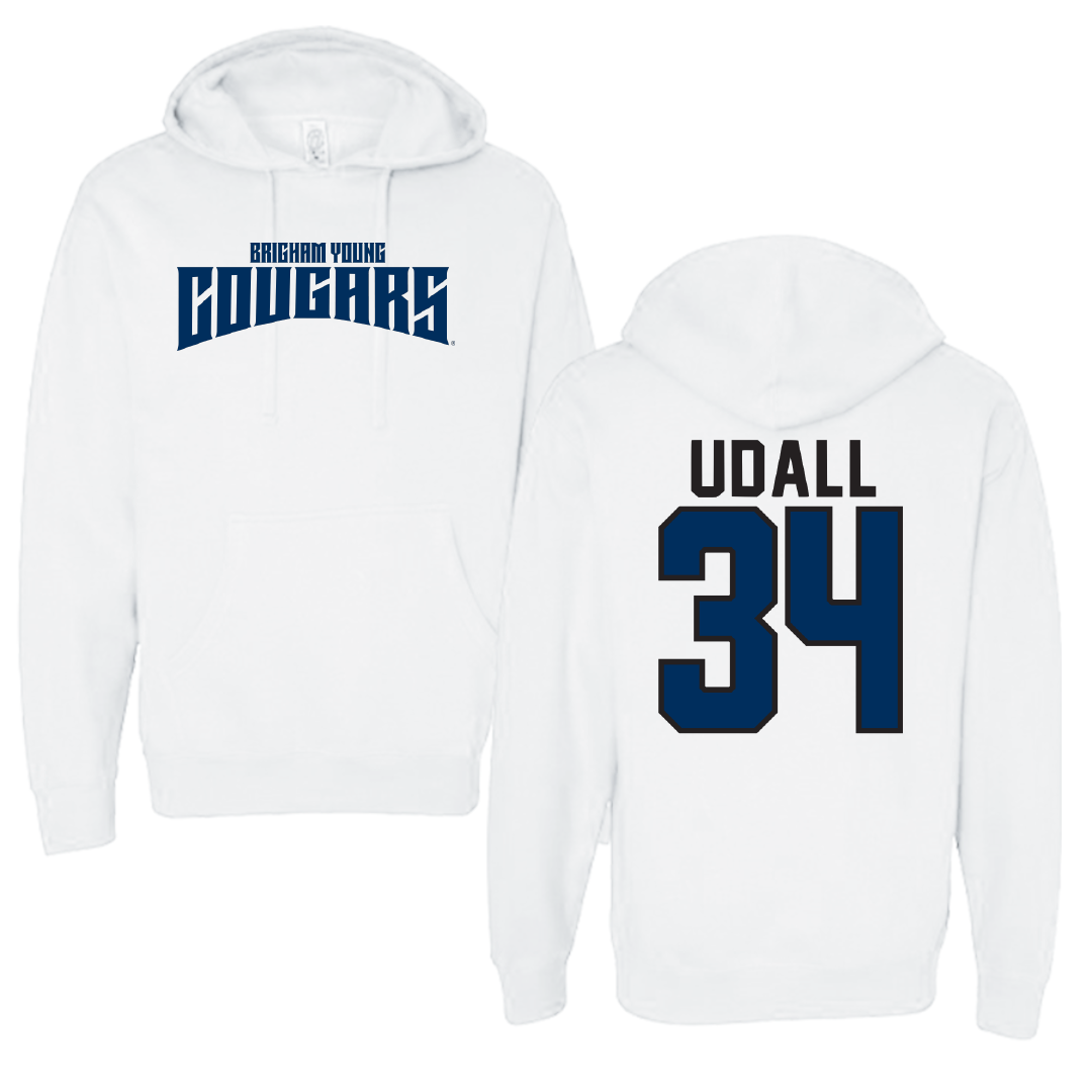 Brigham Young University Softball White Classic Hoodie - #34 Madison Udall