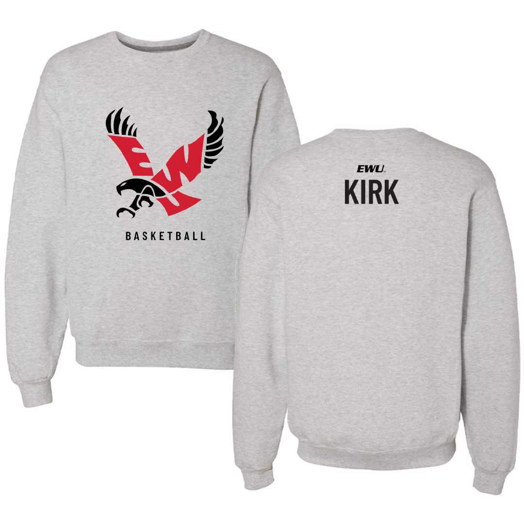 Eastern Washington University Basketball Gray Crewneck - Paris Kirk