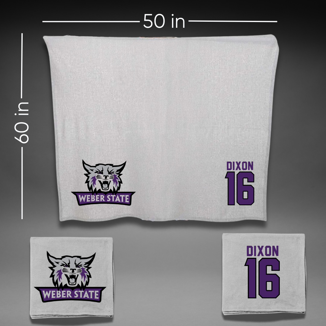 Weber State University Football Gray Blanket - #16 Toddrick Dixon