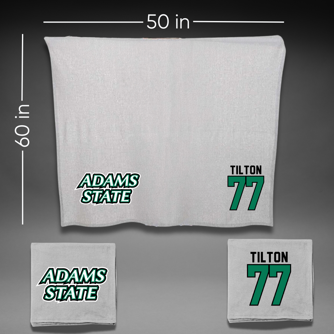 Adams State University Football Gray Blanket - #77 Wyatt Tilton