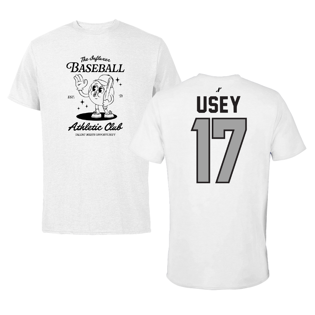 Baseball White Influxer Athletic Club Tee - #17 Trey Usey
