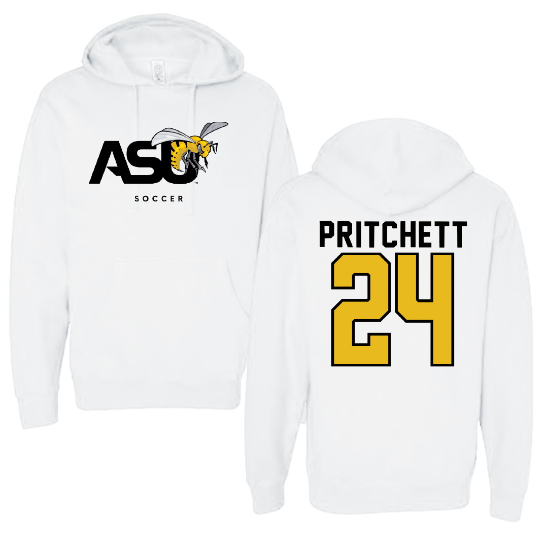 Alabama State University Soccer White ASU Hoodie - #24 Ania Pritchett