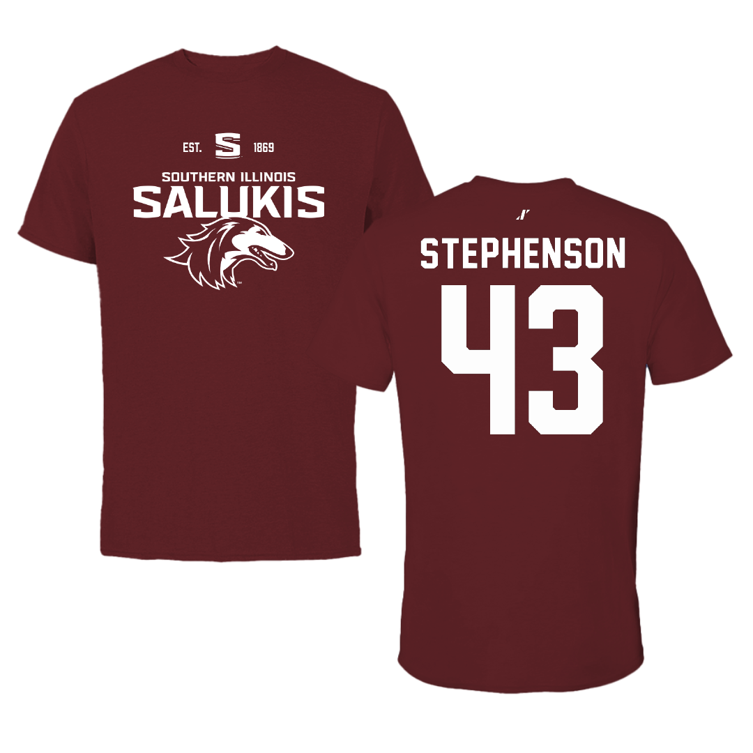 Southern Illinois University at Carbondale Football Maroon General Tee - #43 Cade Stephenson