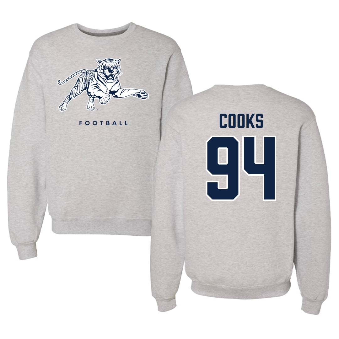 Jackson State University Football Gray Crewneck - #94 Stanley Cooks